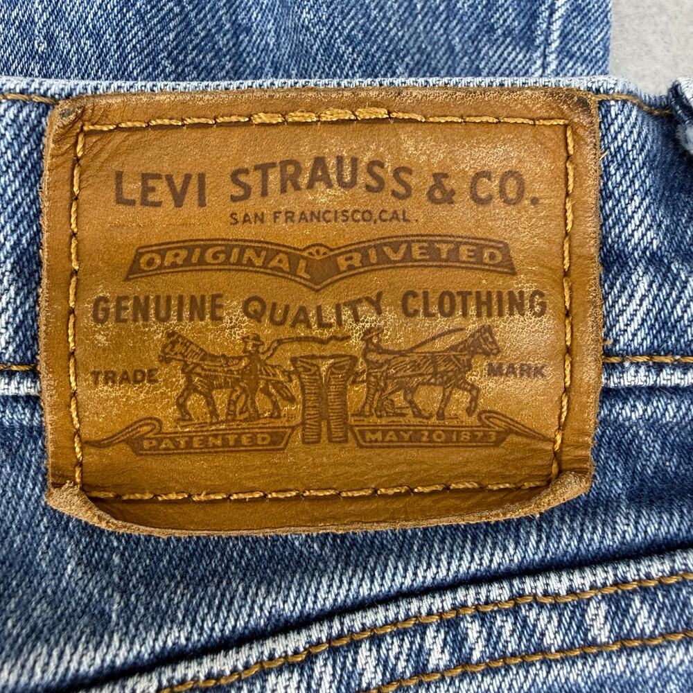 Levi's Premium Wedgie Straight Jeans Women's 25 (2) Blue Big E Button Fly EUC - Picture 8 of 16
